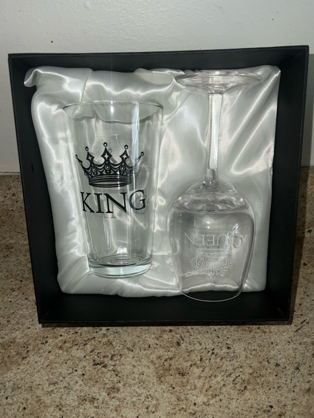 King & Queen Glassware Set - Clear Glass